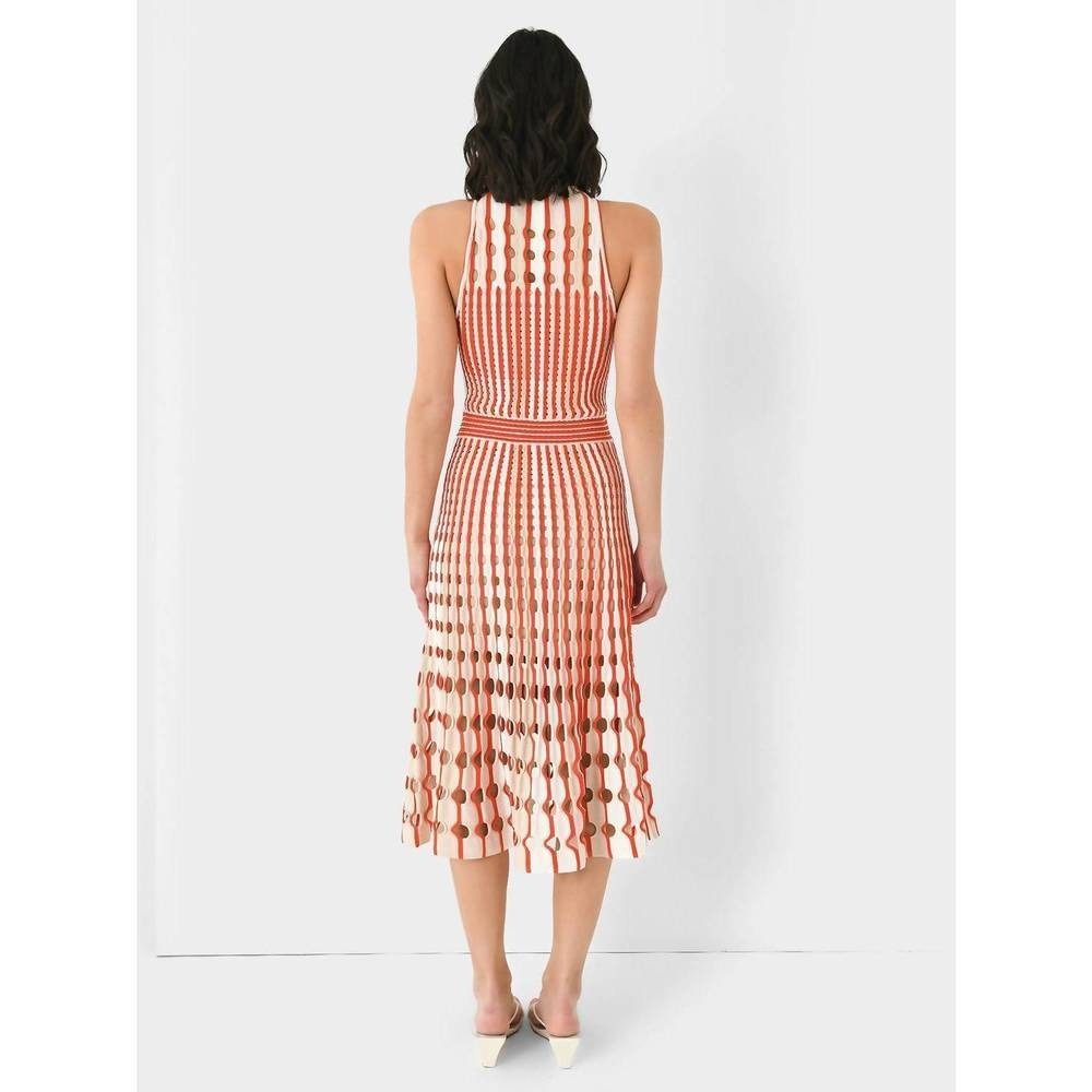 JONATHAN SIMKHAI Nash Midi Dress in Flame Multi Large NEW Retro - Picture 3 of 11